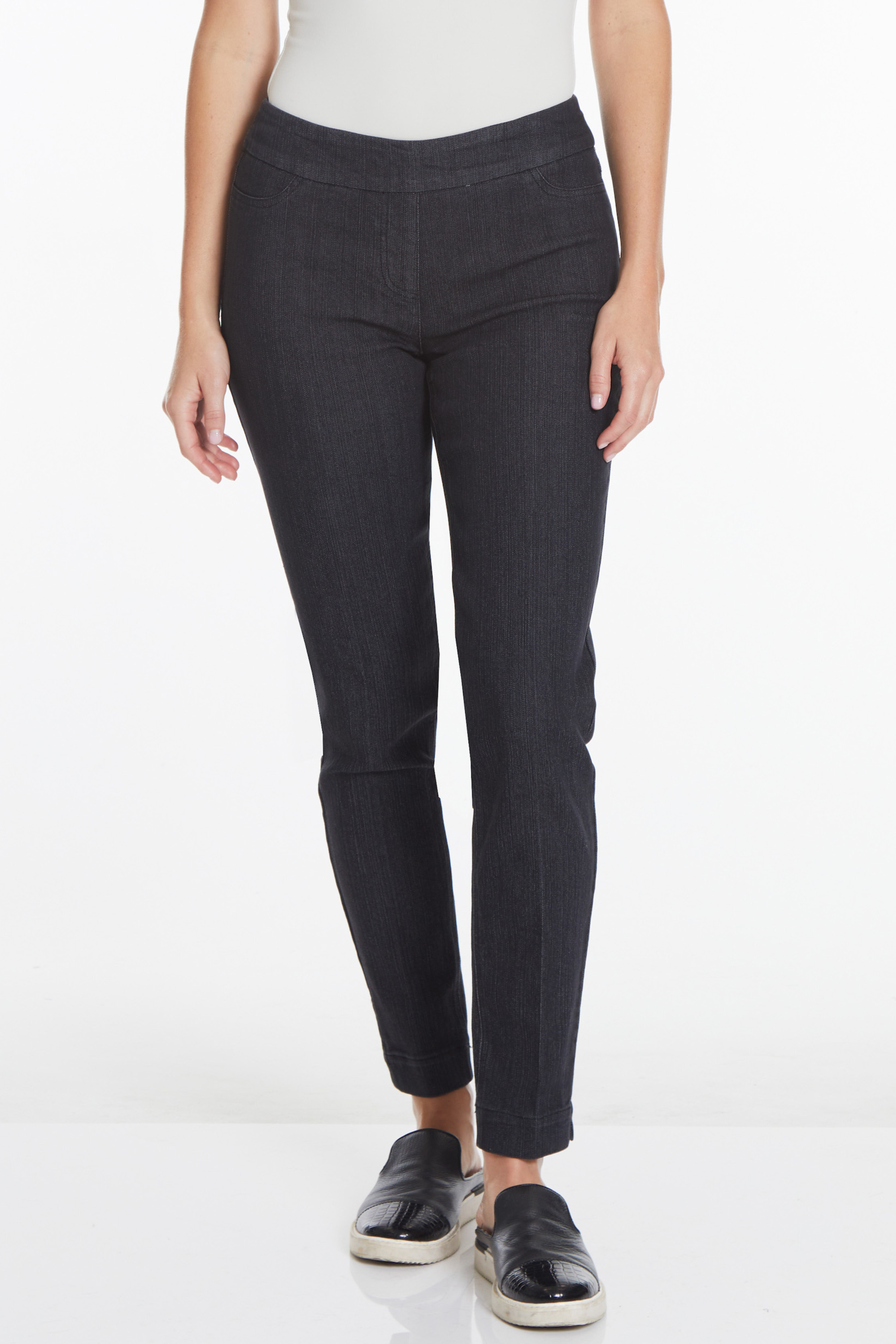Pull-On Narrow Leg Pant - Black Denim