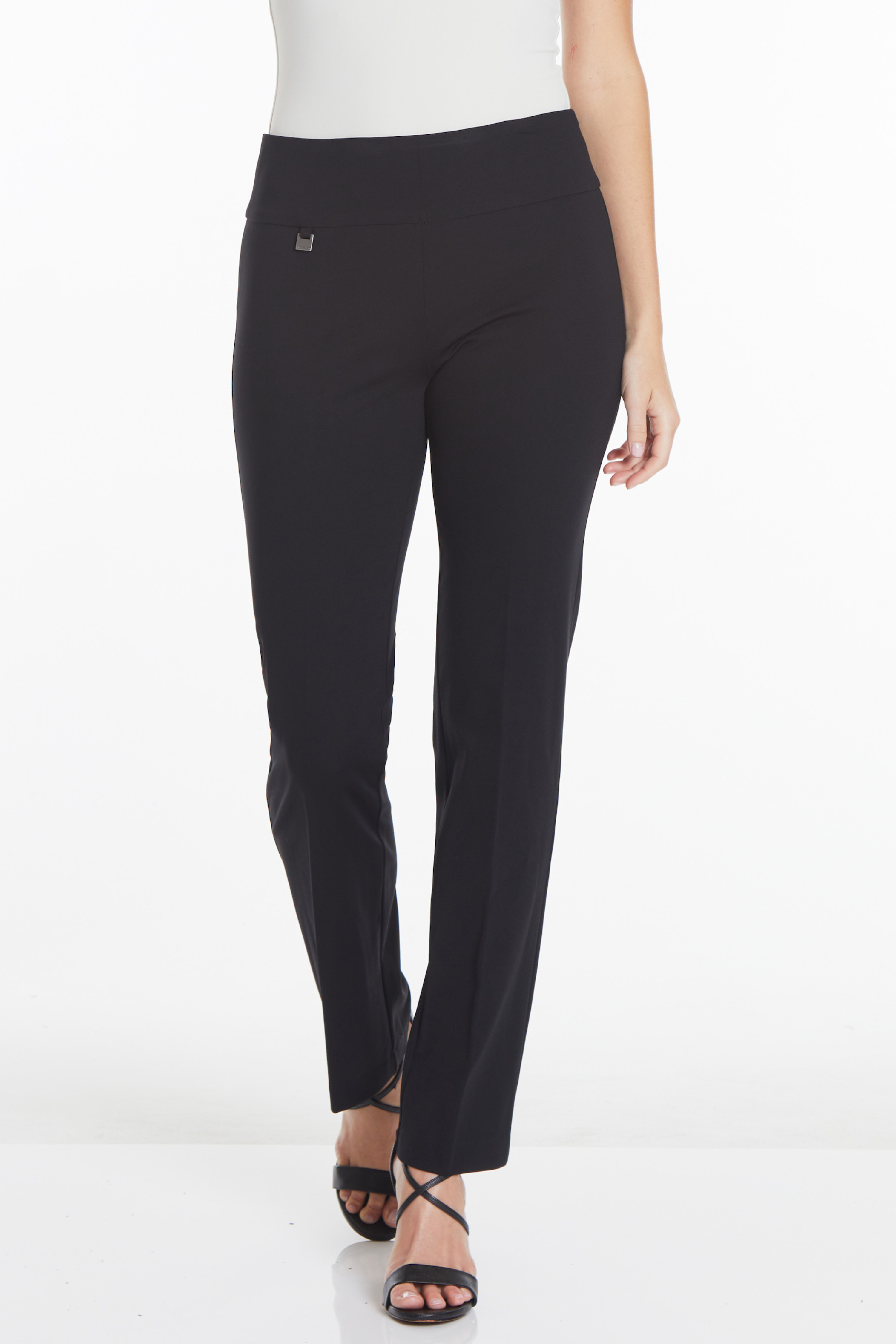 Wide Band Pull On Solid EASE-Y-Fit Knit Relaxed Pant - Black