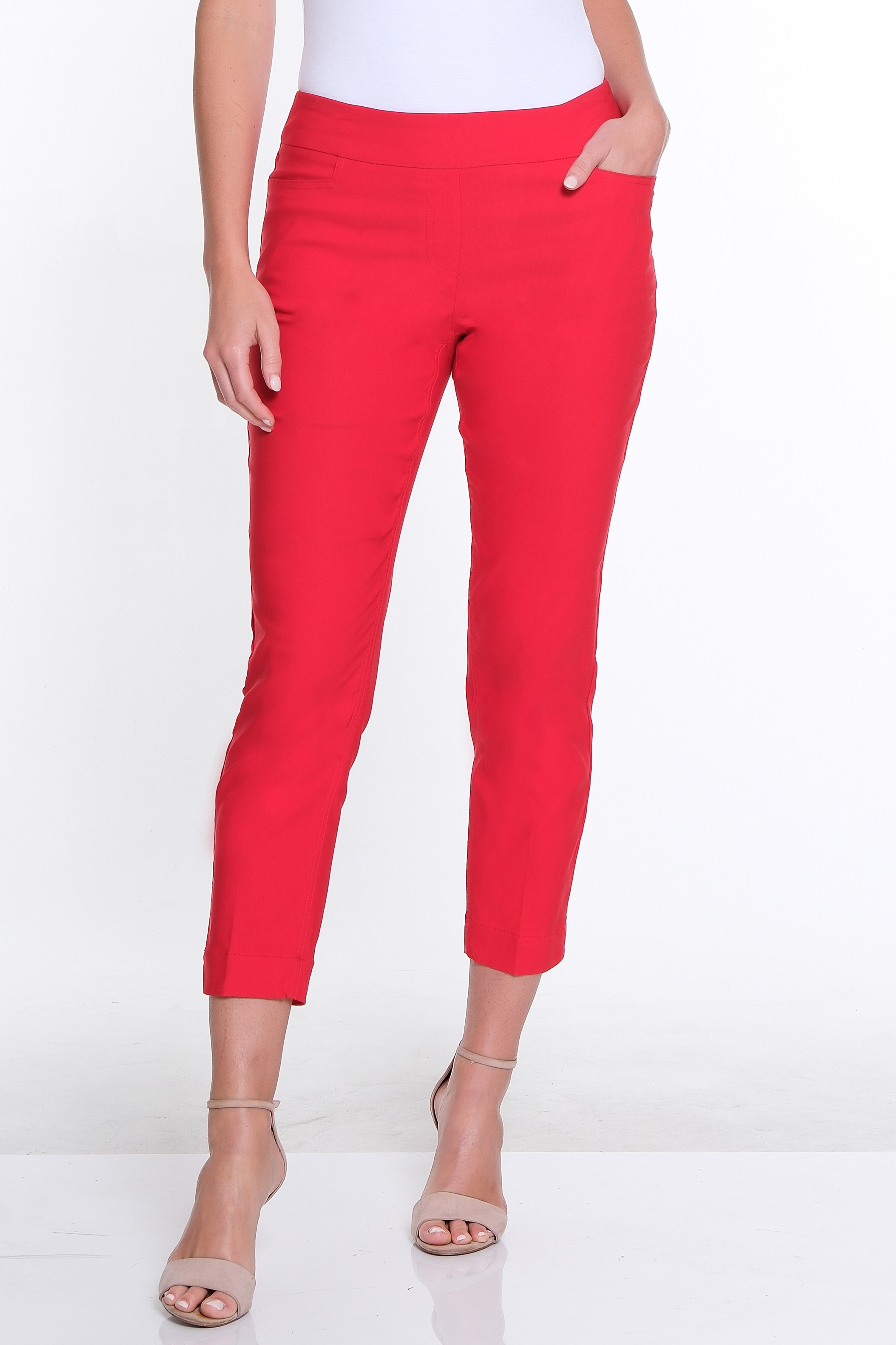 Plus Size Pull-On Crop Pant With Real Front & Back Pockets - Poppy