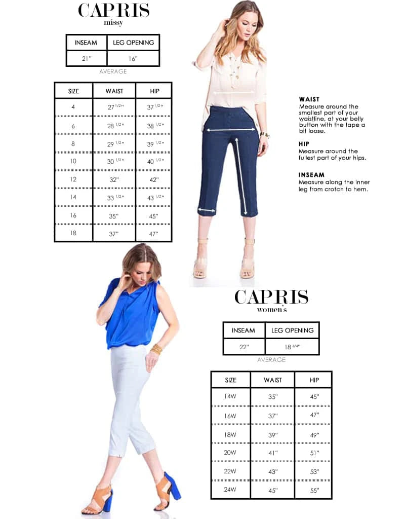 Pull On Denim Capri Jean With Pockets