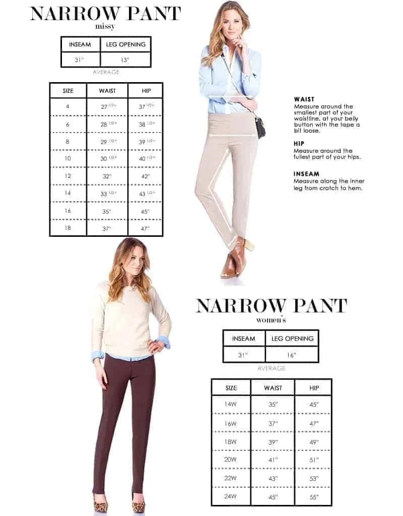 Pull-On Solid Narrow Leg Pant With Real Front Pockets - Black