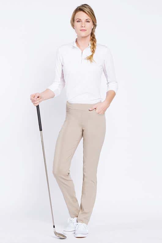 Narrow Golf Pants With Pockets - Stone