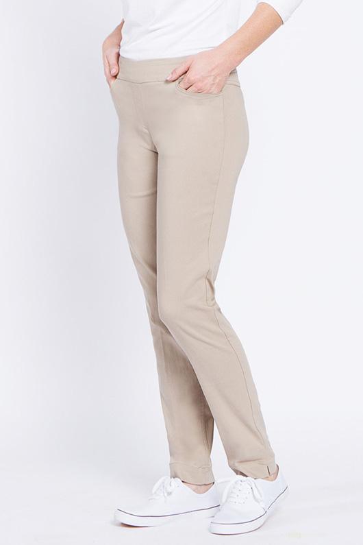 Narrow Golf Pants With Pockets - Stone