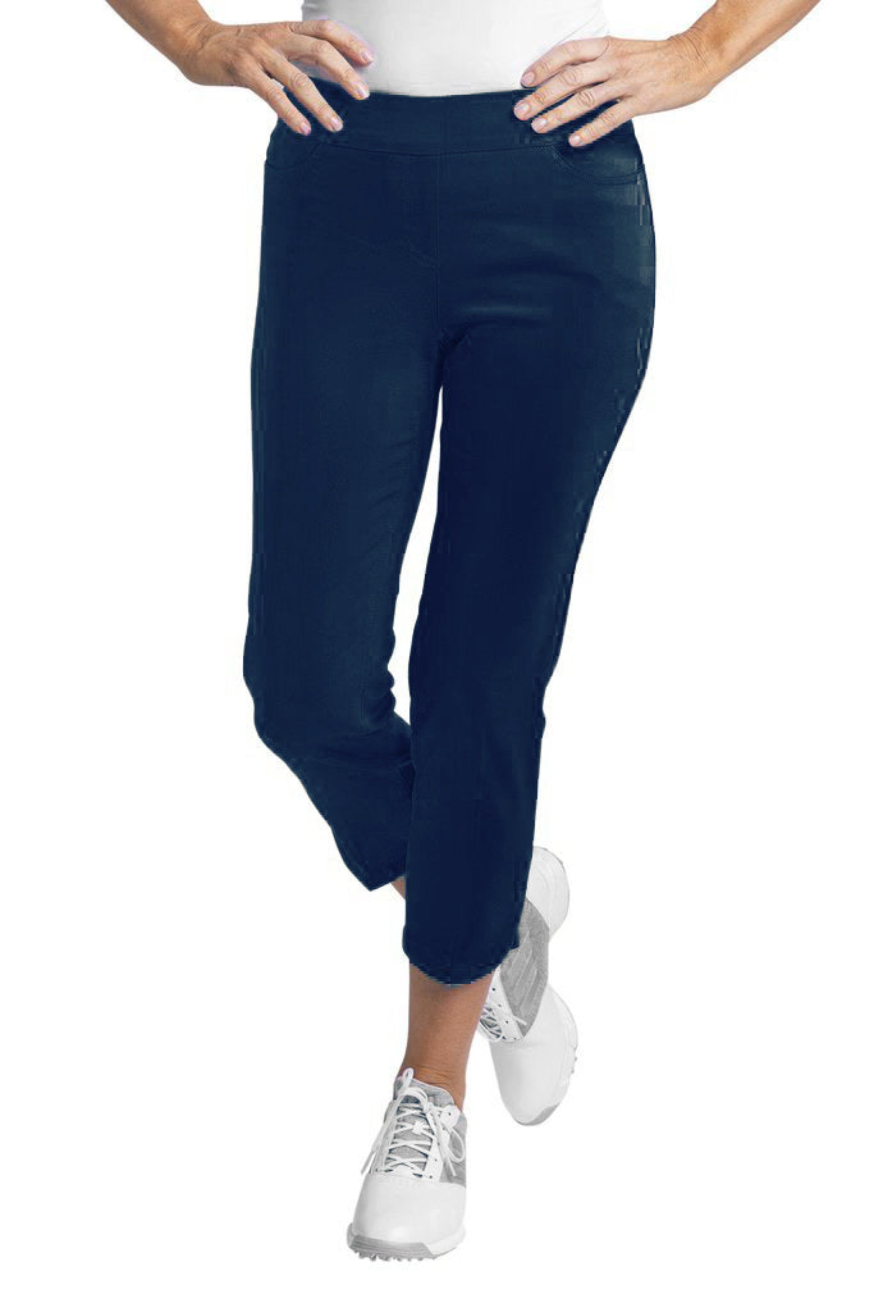 Dolphin Hem Crop Pants - Midnight Blue