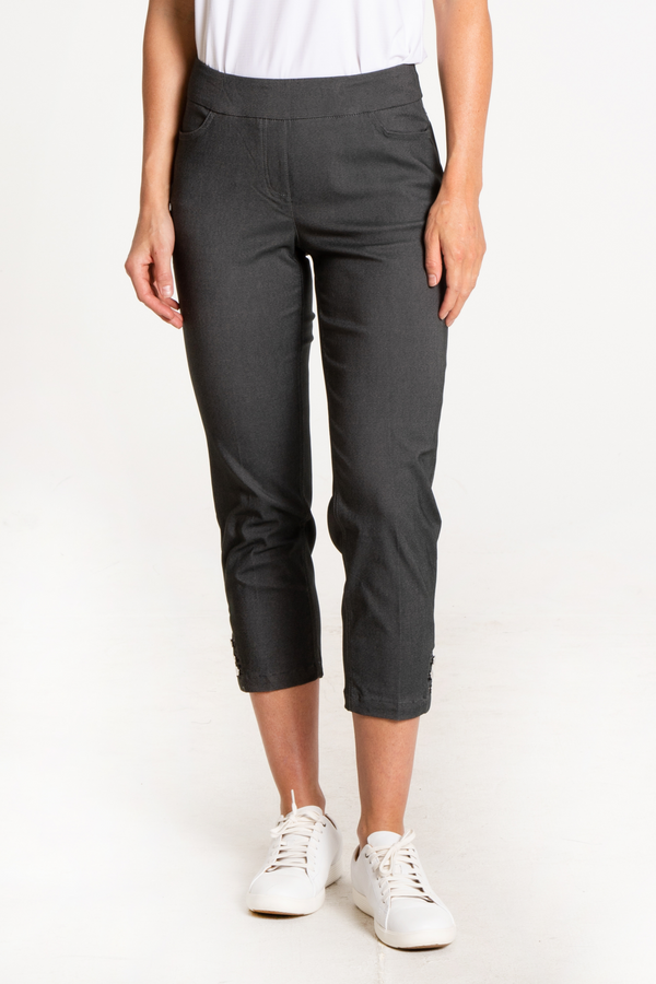 Snap Crop with Pockets - Charcoal