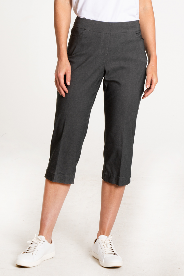 Golf Capri Pants With Pockets - Charcoal