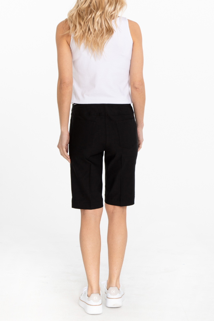 Pull On Black Walking Shorts With Pockets