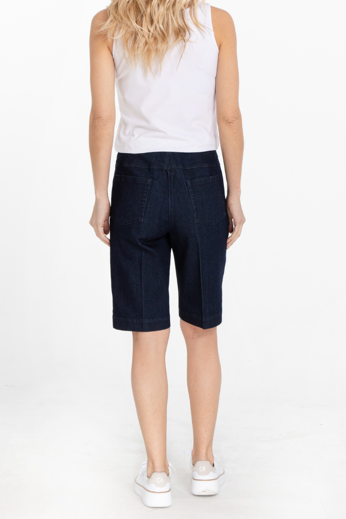 Pull On Denim Walking Shorts With Pockets