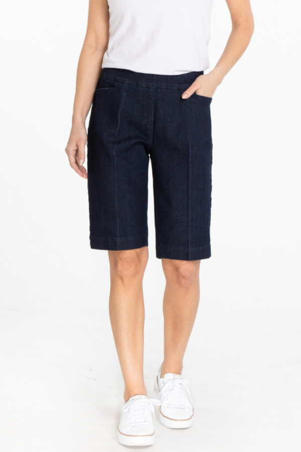 Pull On Denim Walking Shorts With Pockets