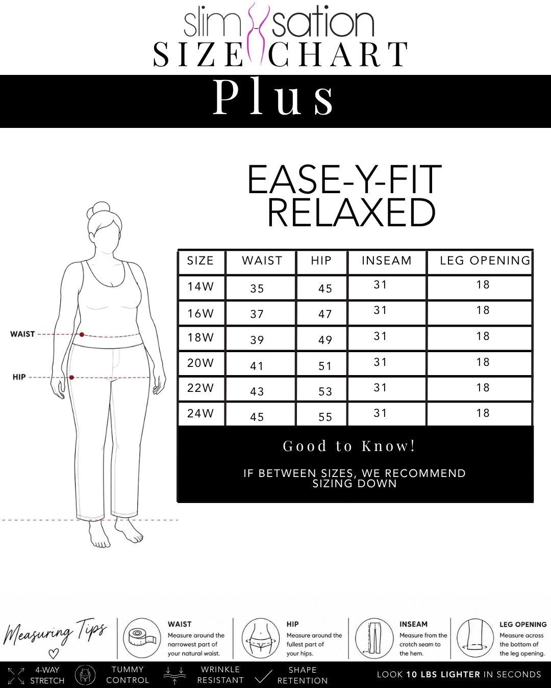 Plus Size Solid EASE-Y-Fit Knit Relaxed Pant - Black