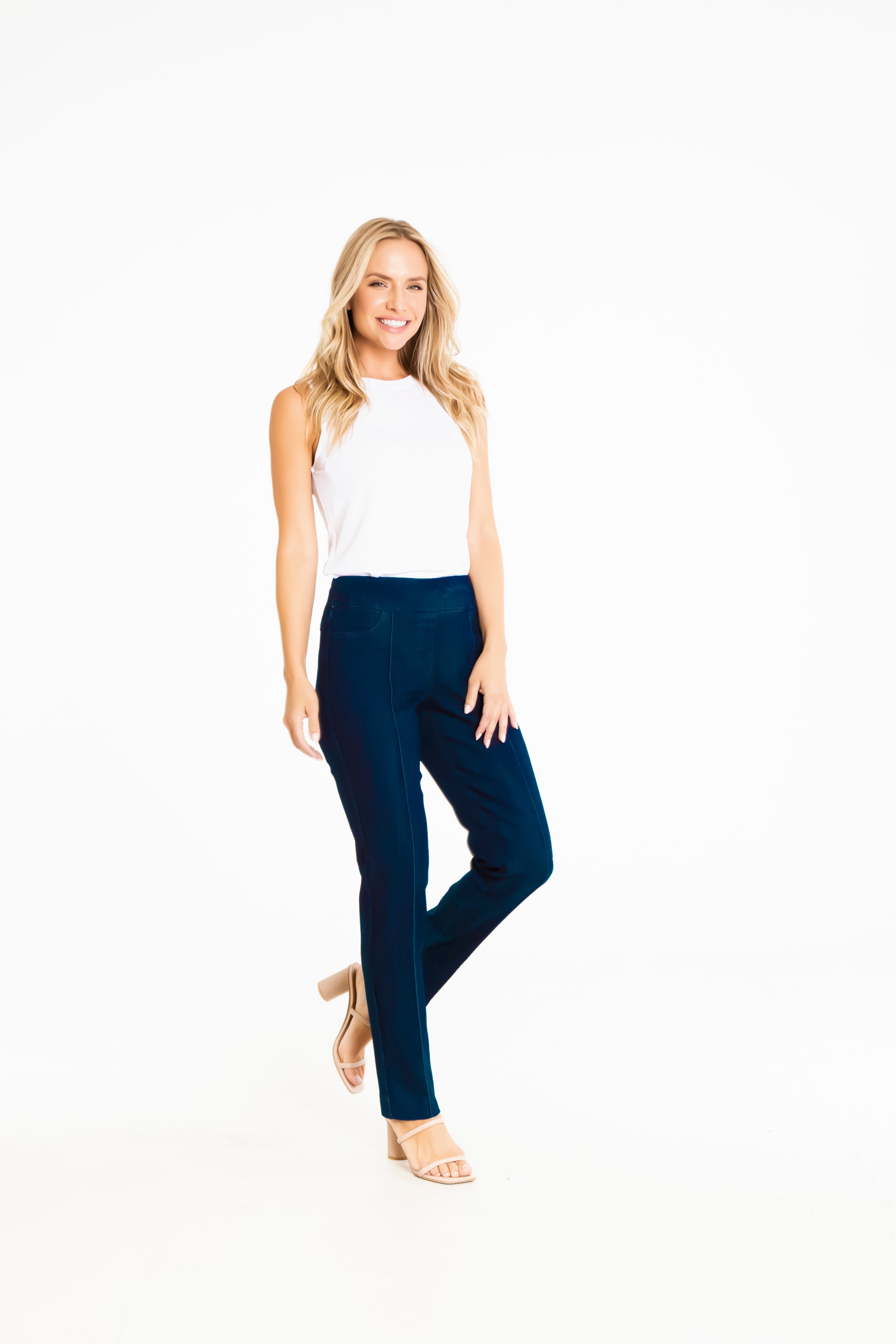 Thin Her Straight Leg Pants - Navy