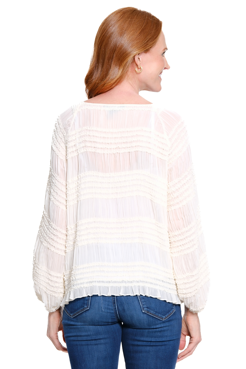 Cream Textured Pop-Over - Petite