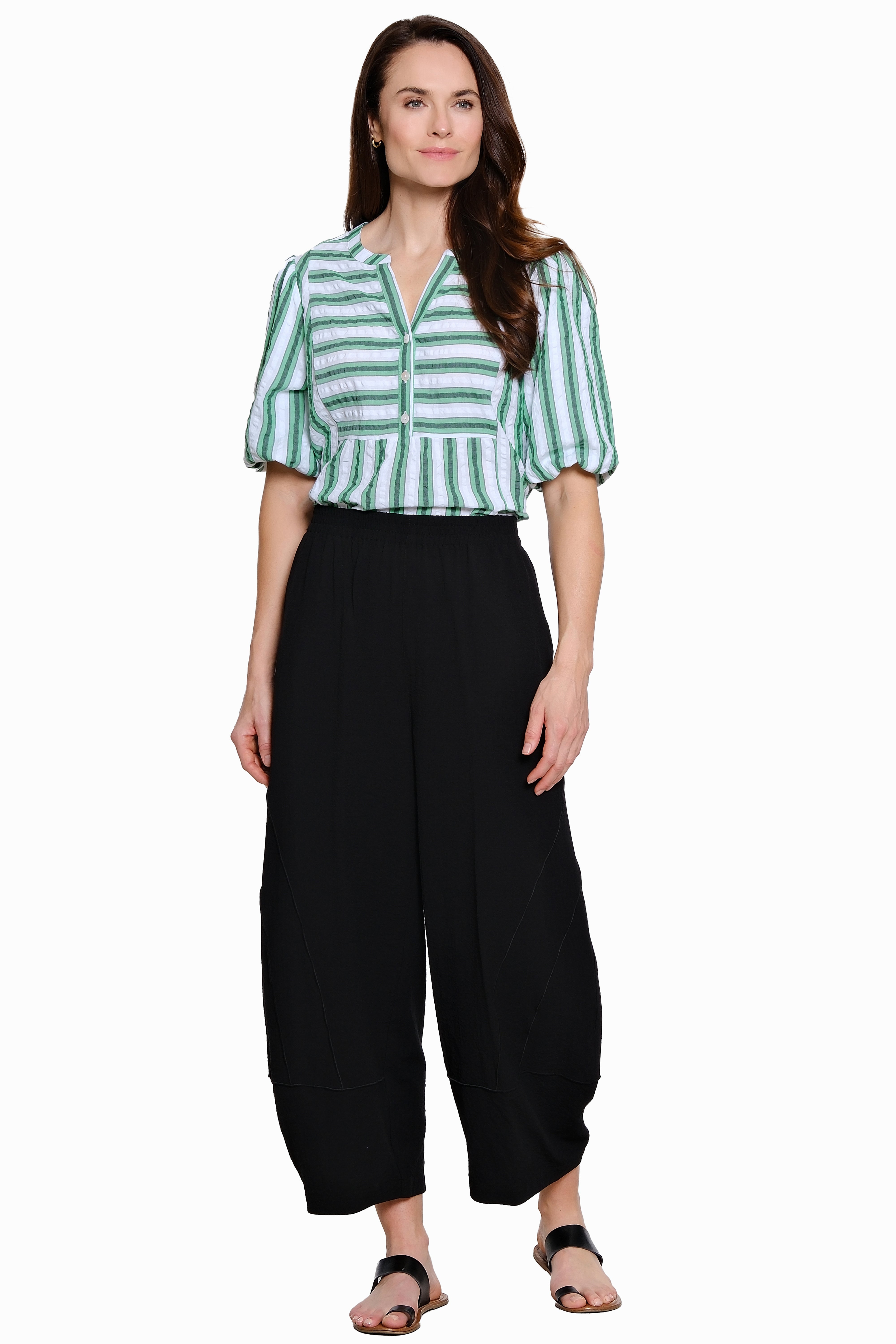 Woven Pull-On Elastic Pant - Plus - Black