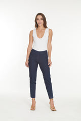 Pull-On Denim Ankle Pants with Back Pockets