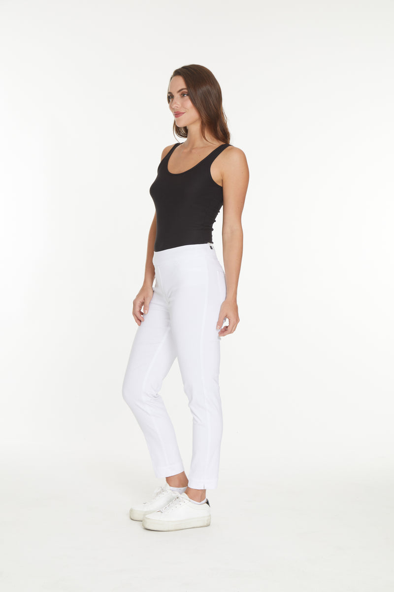 PULL ON NARROW LEG PANT - White