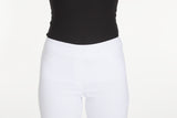 Plus Pull-On Solid Narrow Leg Pant With Faux Front Pockets - White