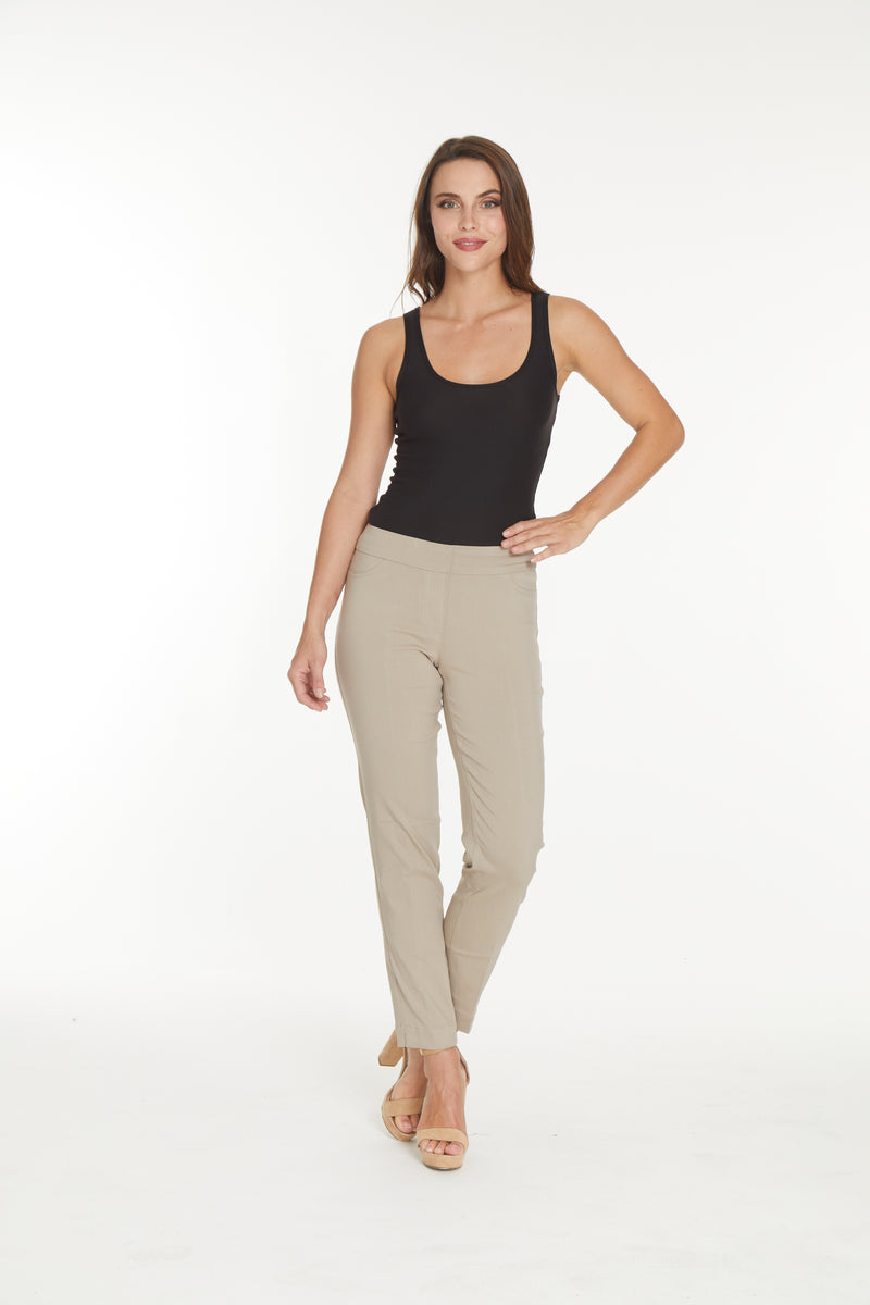 Pull-On Stone Color Ankle Pants