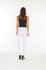 Plus Size White Ankle Pants with Back Pockets