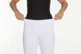 Plus Size White Ankle Pants with Back Pockets