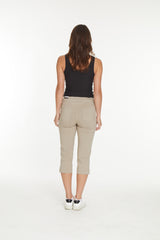 Plus Size Stone Capri Pants With Pockets