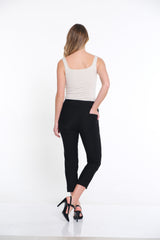 Pull-On Crop Pant With Real Front & Back Pockets - Black