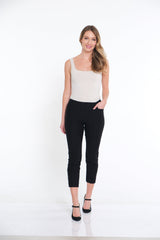 Pull-On Crop Pant With Real Front & Back Pockets - Black