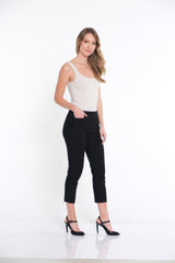 Pull-On Crop Pant With Real Front & Back Pockets - Black