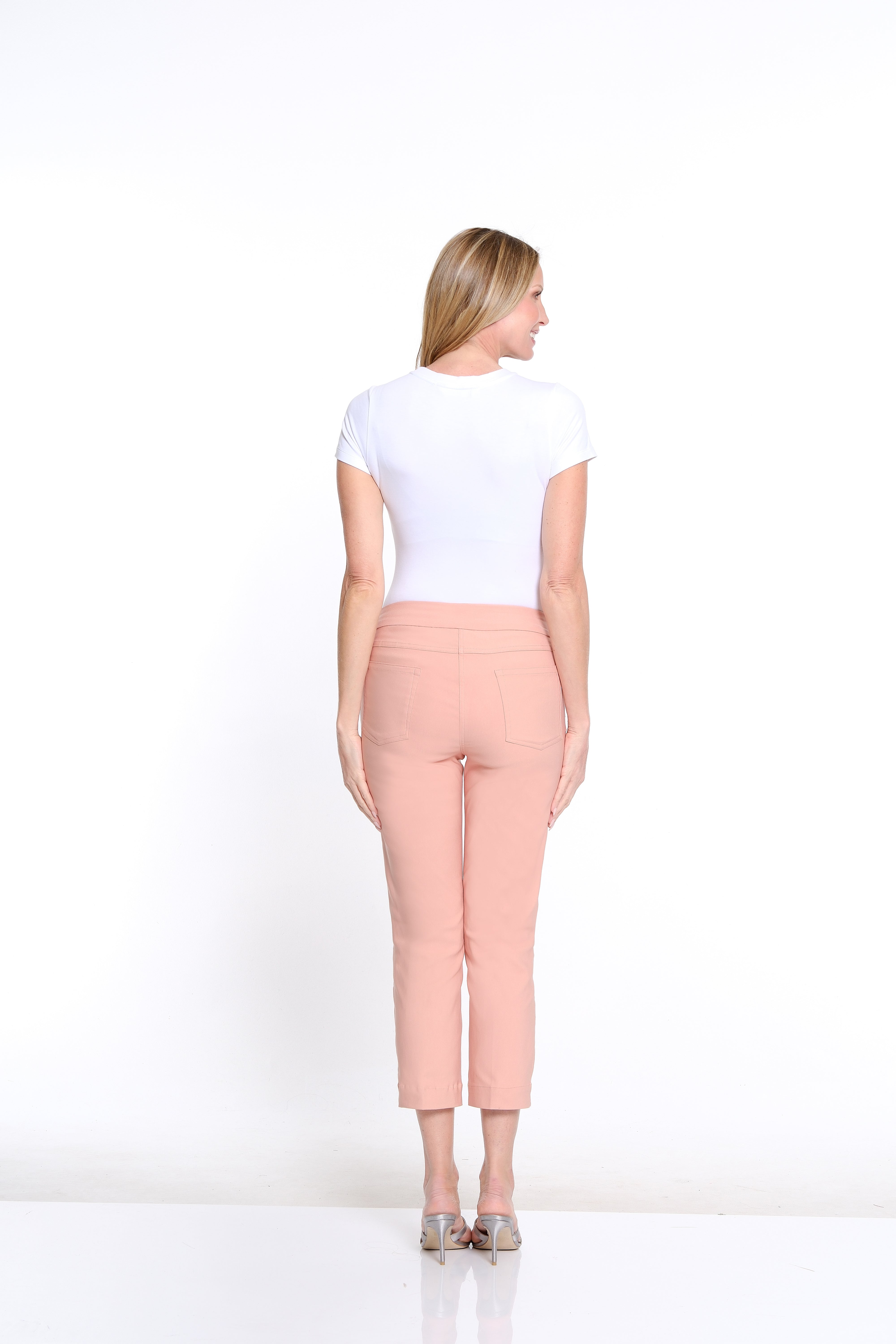 Pull-On Crop Pant With Real Front & Back Pockets - Pink