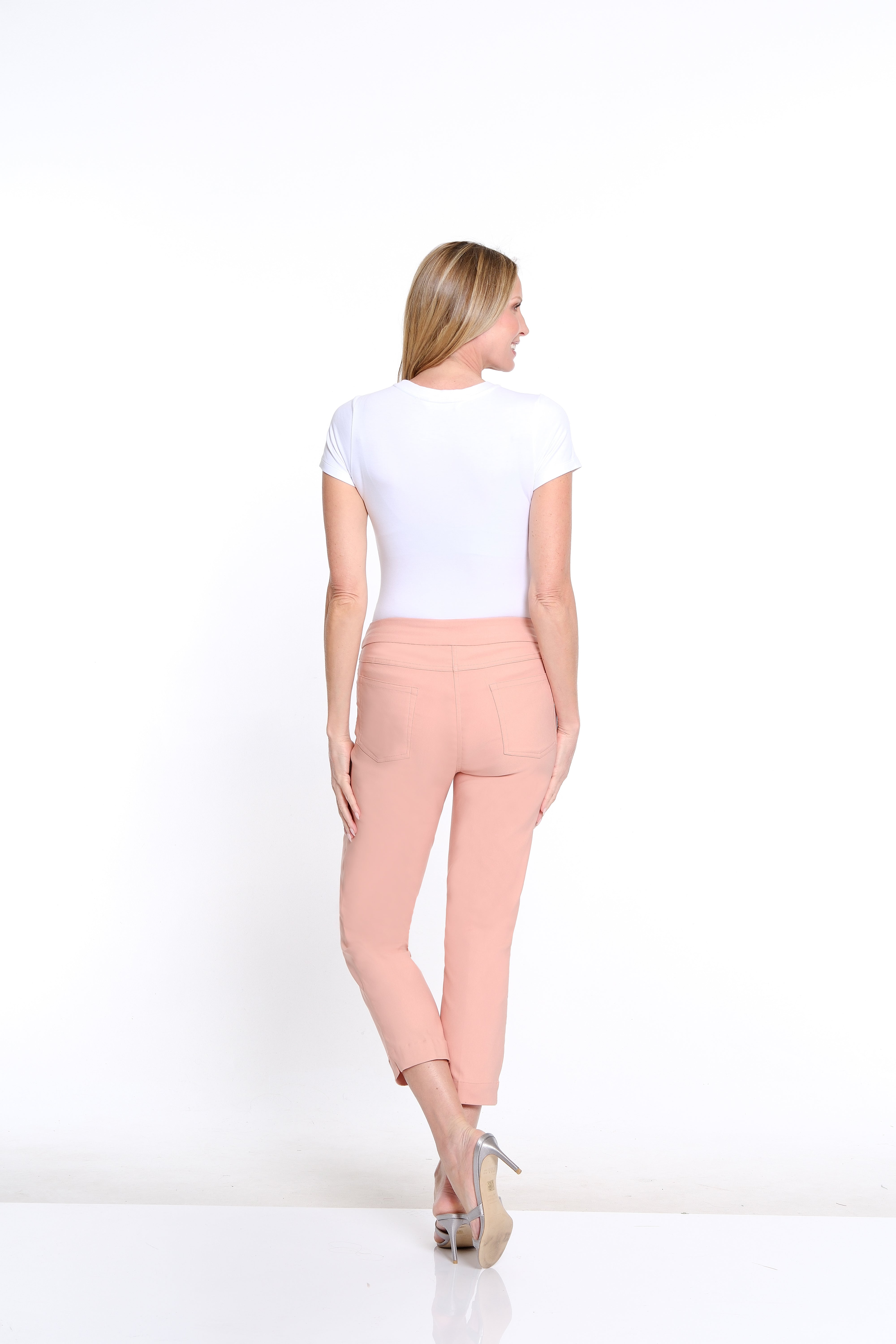 Pull-On Crop Pant With Real Front & Back Pockets - Pink