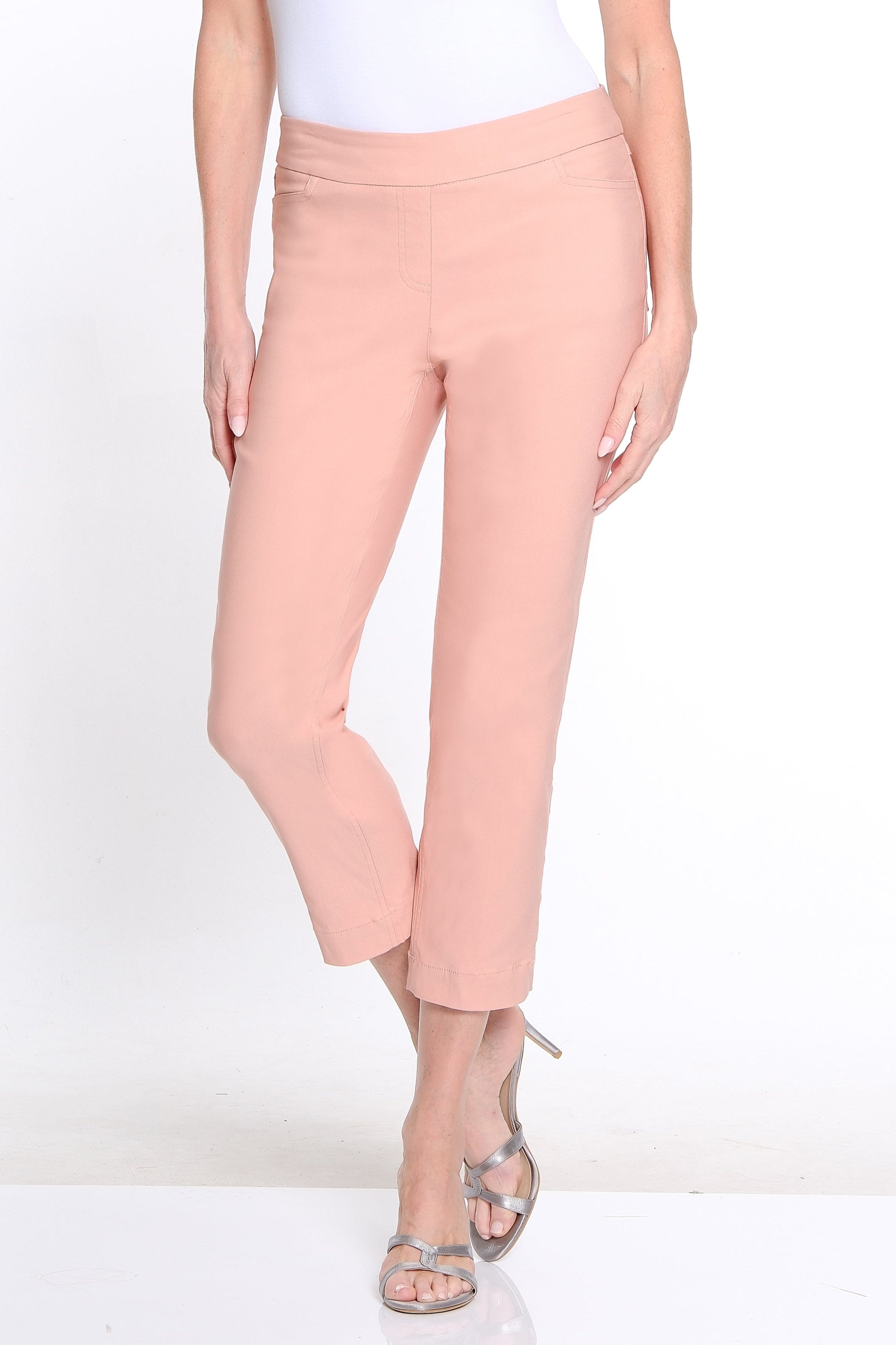 Pull-On Crop Pant With Real Front & Back Pockets - Pink