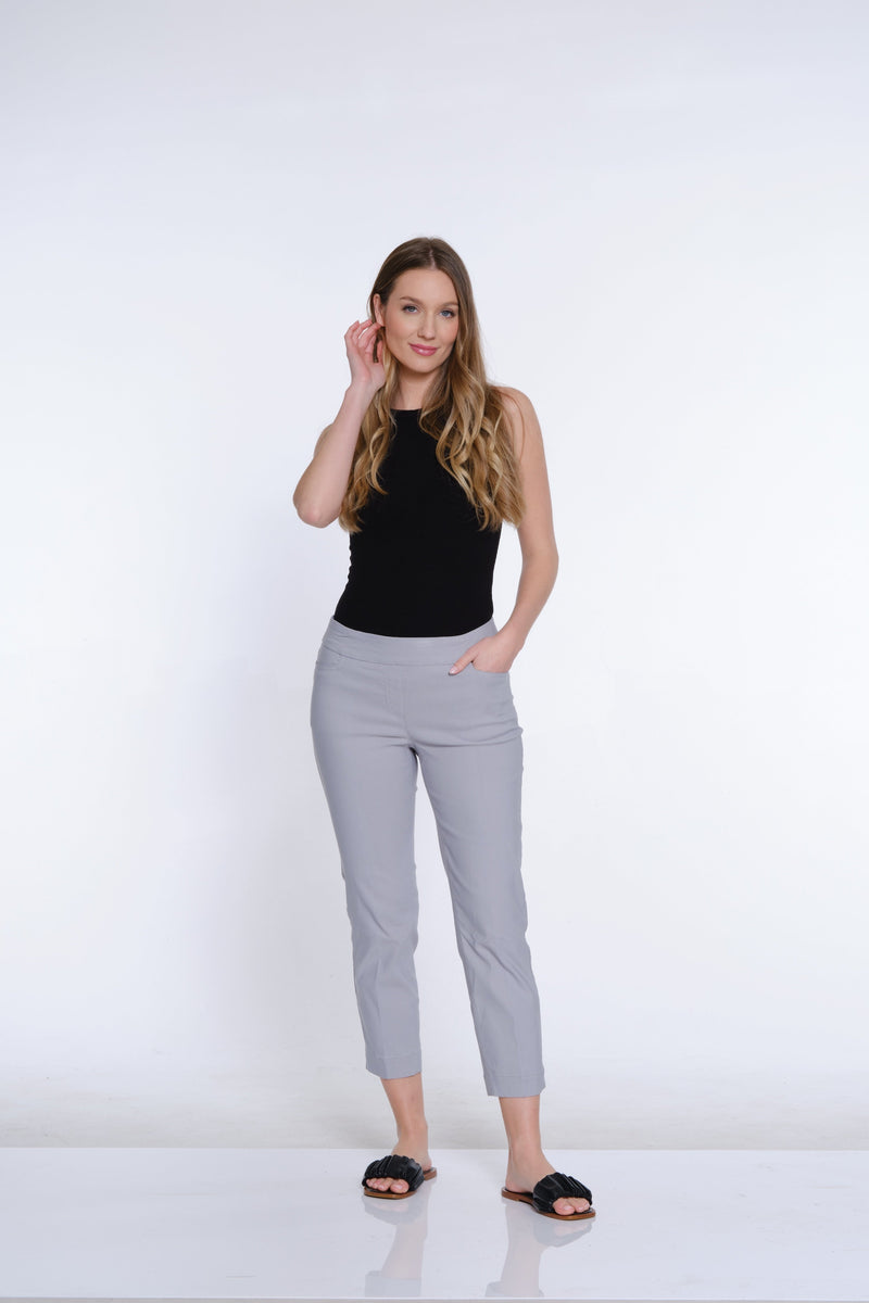 Pull-On Crop Pant With Real Front & Back Pockets - Sky Grey