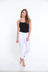 Pull-On Crop Pant With Real Front & Back Pockets - Petite - White