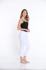 Pull-On Crop Pant With Real Front & Back Pockets - White