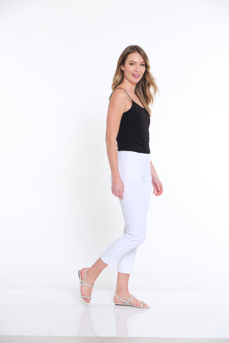 Pull-On Crop Pant With Real Front & Back Pockets - White