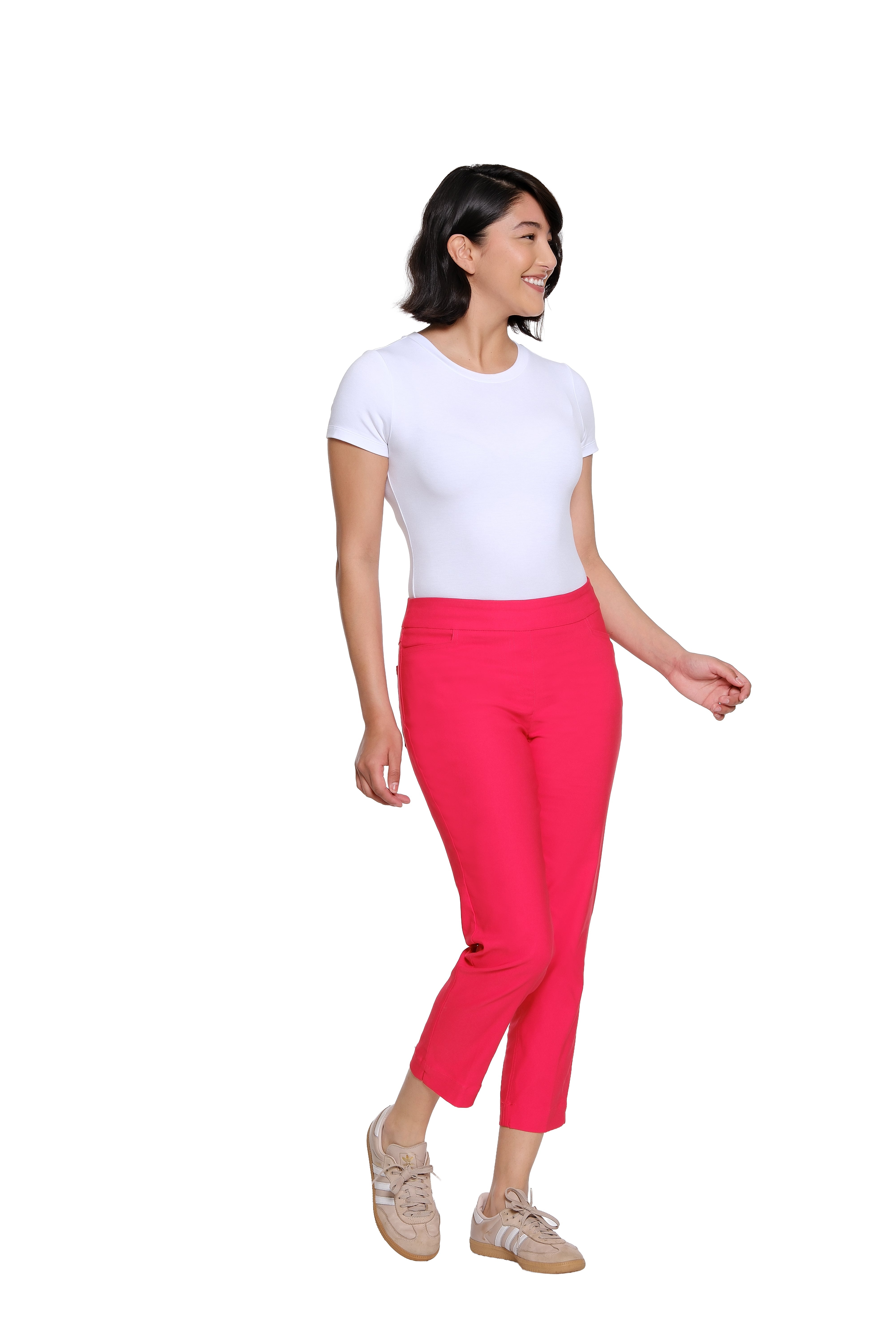 Pull-On Crop Pant With Real Front & Back Pockets - Fiery Red