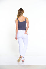 Plus Denim Ankle Jean - White