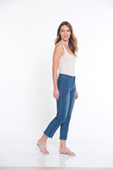 Center Seamed Denim Ankle Jean - Medium Indigo