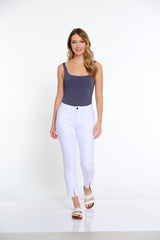 Center Seamed Denim Ankle Jean - White