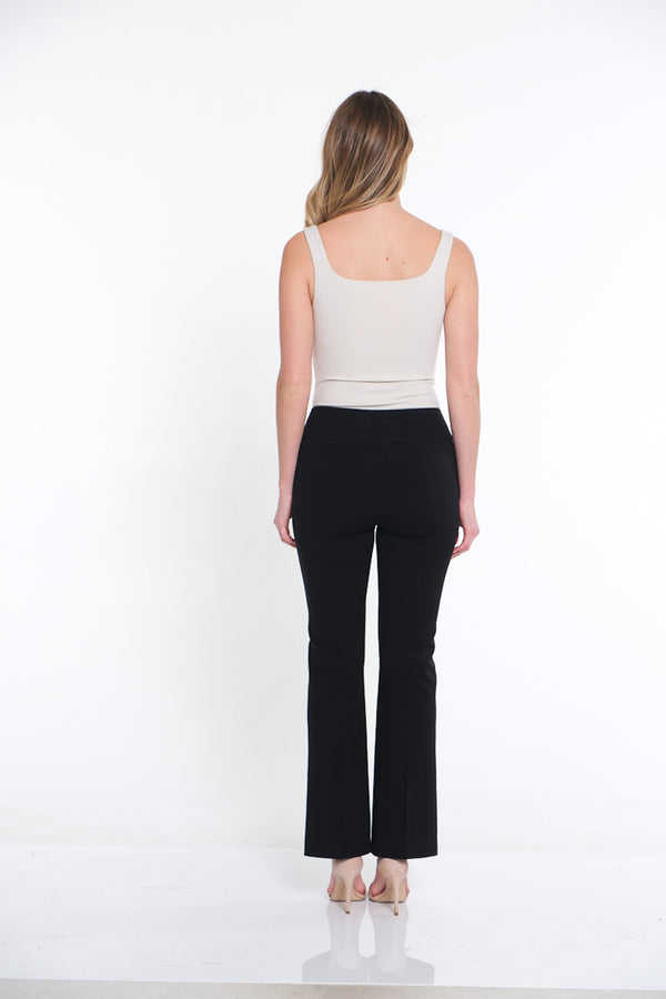 EASE-Y-FIT KNIT FLARE LEG PANT - Black