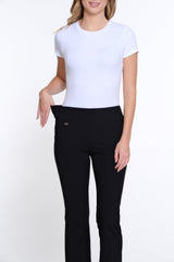 EASE-Y-FIT KNIT FLARE LEG PANT - Petite - Black