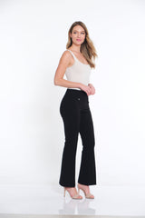 EASE-Y-FIT KNIT FLARE LEG PANT - Black