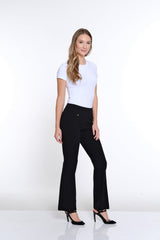 EASE-Y-FIT KNIT FLARE LEG PANT - Petite - Black