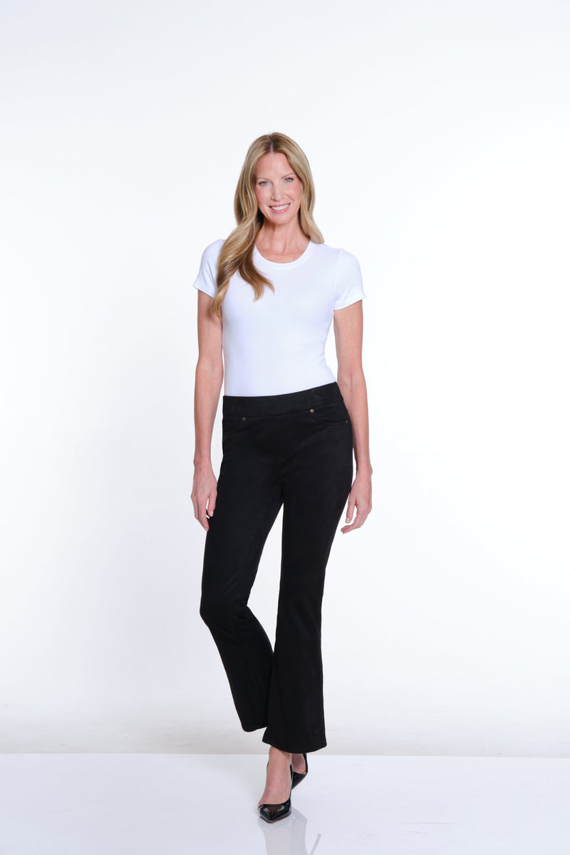 Pull-On Flare Leg Solid Denim Jean - Black Denim