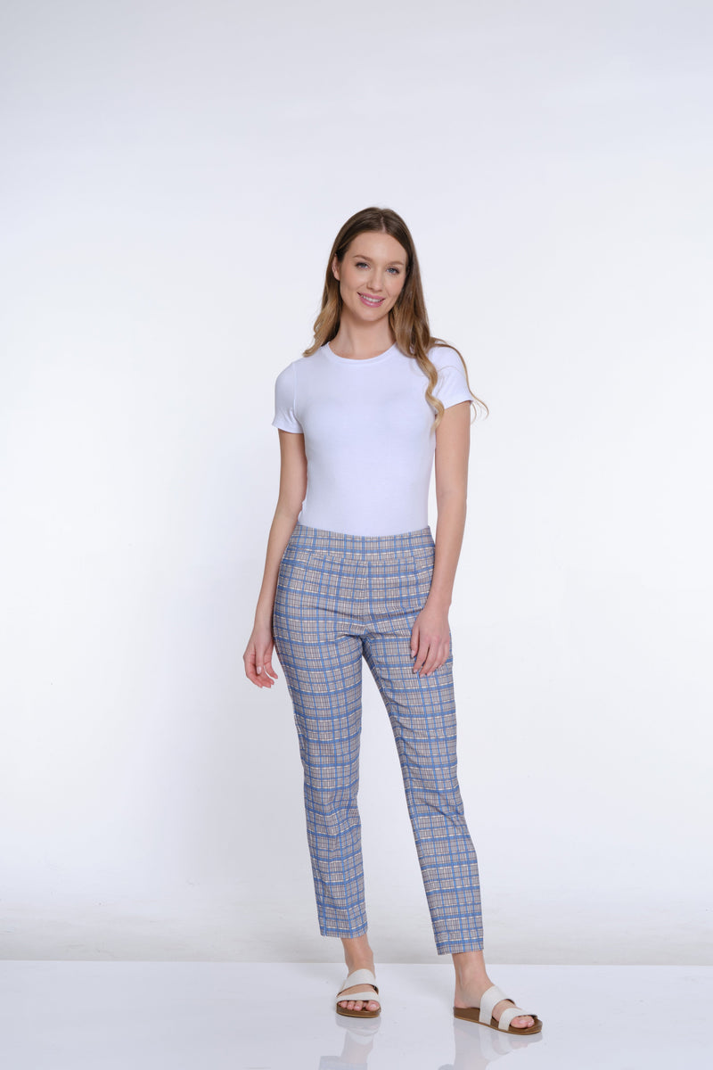 Print Ankle Pant - Plaid Multi