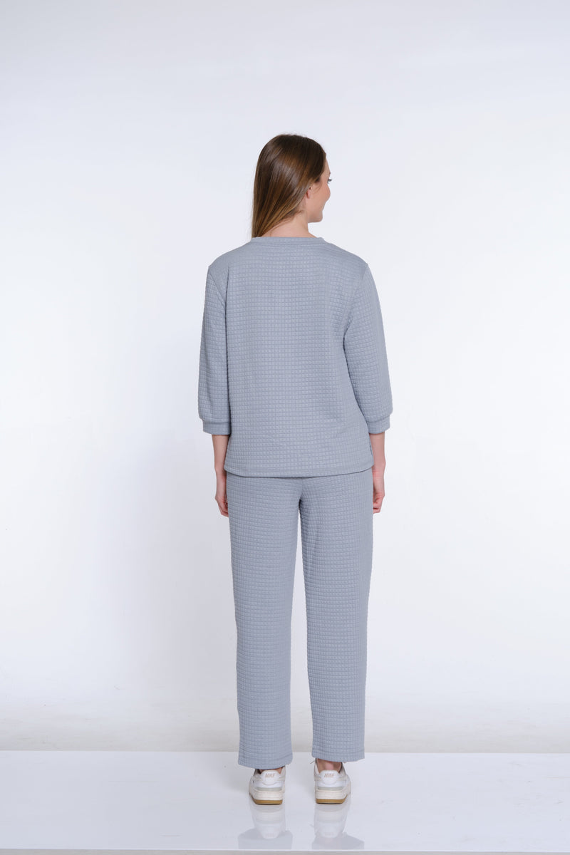 Jacquard Knit Ankle Pant - Women's - Sky Grey