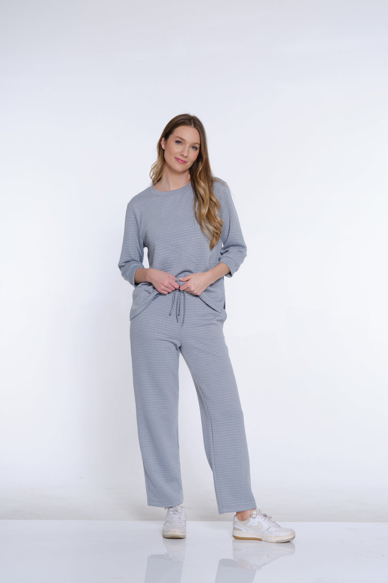 Jacquard Knit Ankle Pant - Women's - Sky Grey