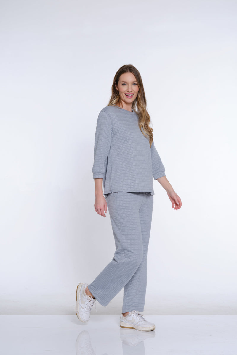 Jacquard Knit Ankle Pant - Women's - Sky Grey