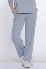 Jacquard Knit Ankle Pant - Sky Grey