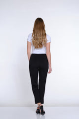 Terry Knit Ankle Pant - Black