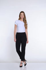 Terry Knit Ankle Pant - Black